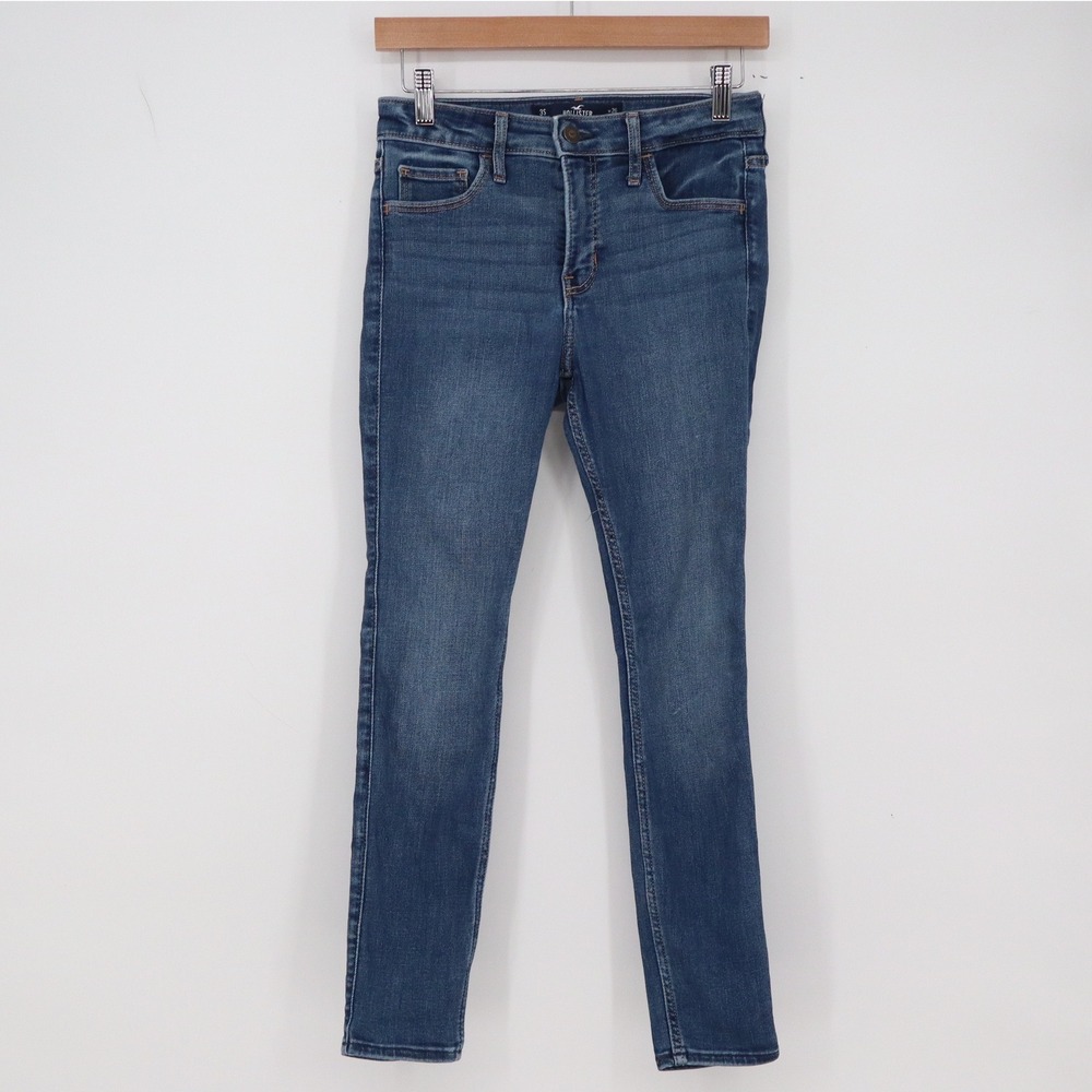 Hollister Jeans Womens 3S Super Skinny Blue Soft Stretch Mid-Rise Denim